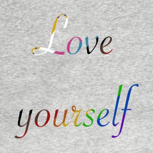 Love yourself- Intersex inclusive pride flag lettering T-Shirt